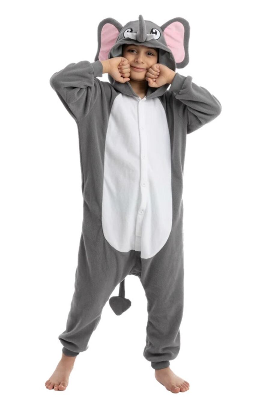 Spooktacular Grey Elephant Jumpsuit Costume S